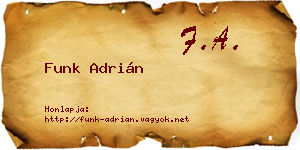 Funk Adrián névjegykártya